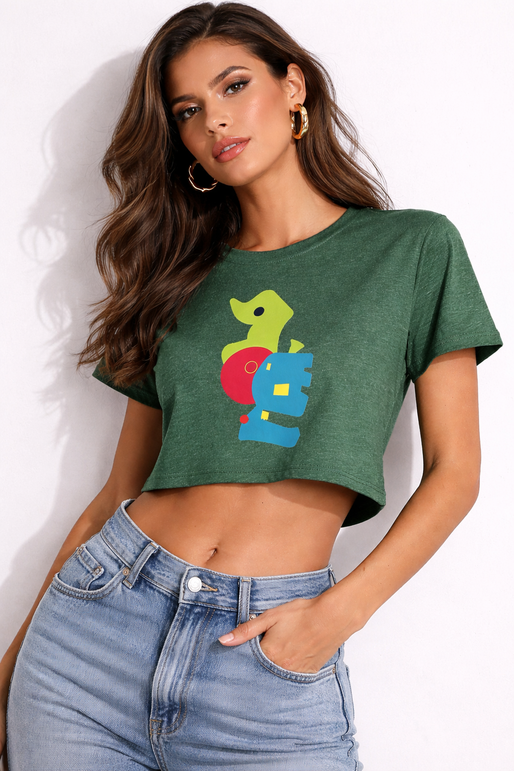 auroncoow60-Color Pop Muse Women's Crop Top Tee