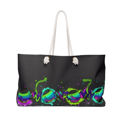 auroncoow60- Flow Yoga Black Statement Carryall Tote with Rope Handles