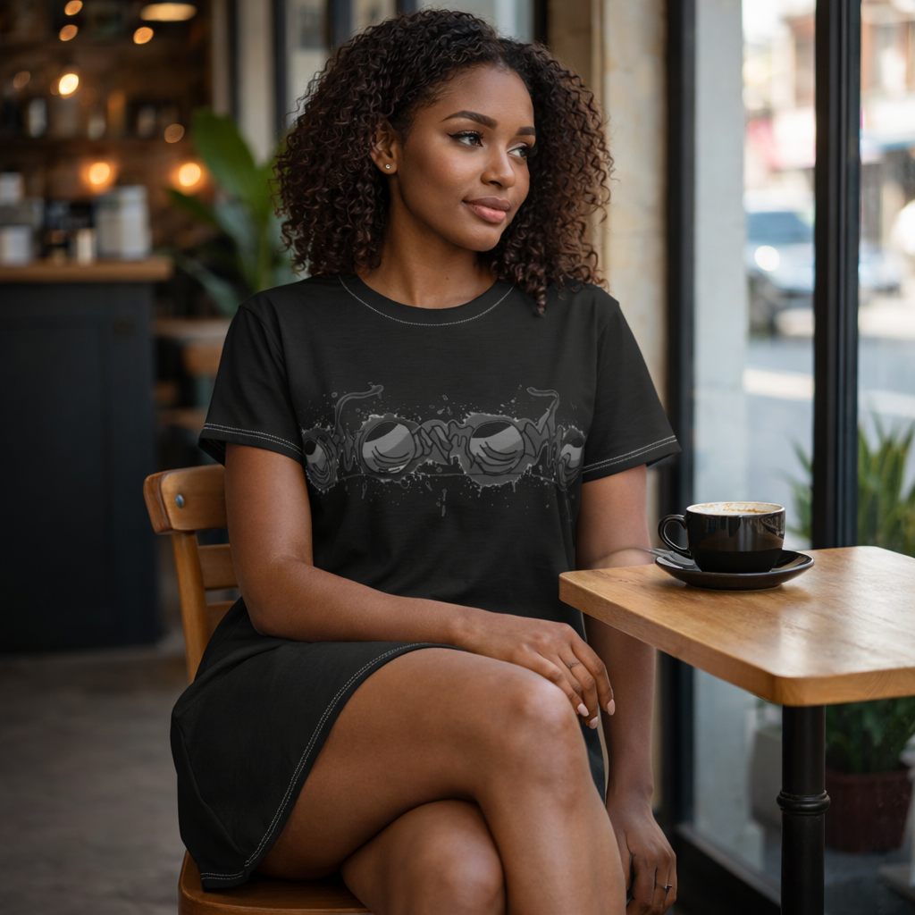 auroncoow60-Midnight Lens Women's T-Shirt Dress