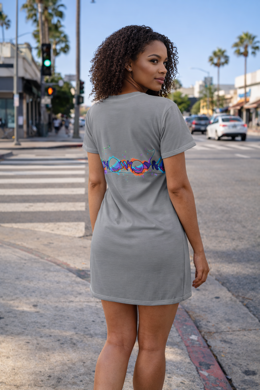 auroncoow60-Midnight Lens Women's T-Shirt Dress