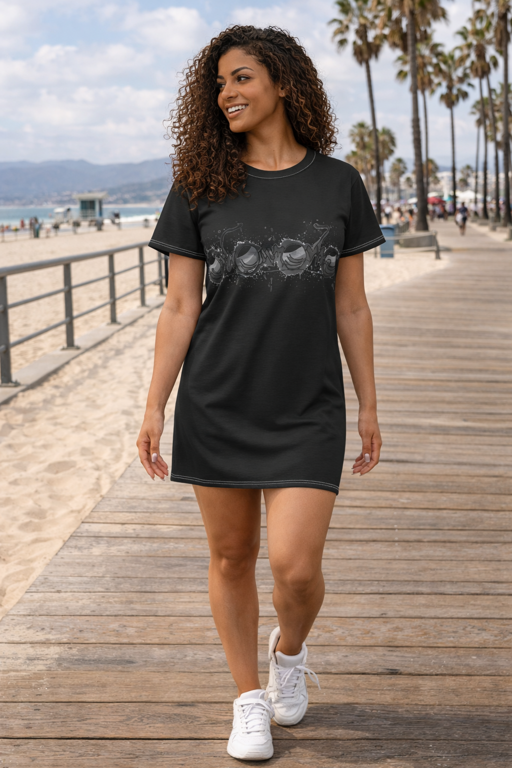 auroncoow60-Midnight Lens Women's T-Shirt Dress