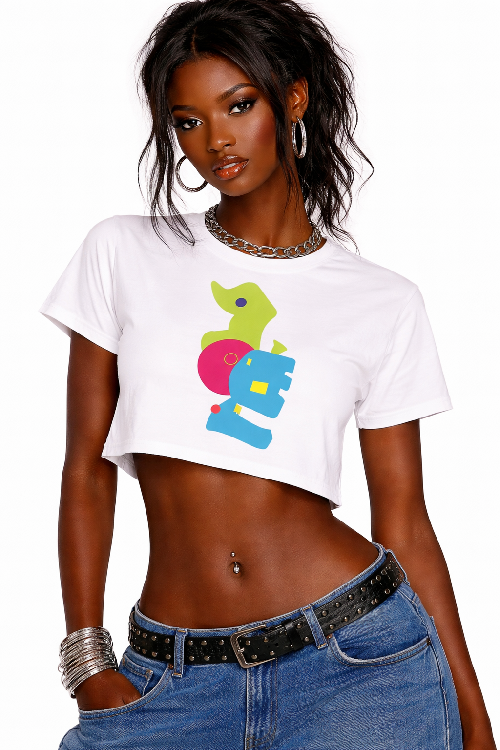 auroncoow60-Color Pop Muse Women's Crop Top Tee