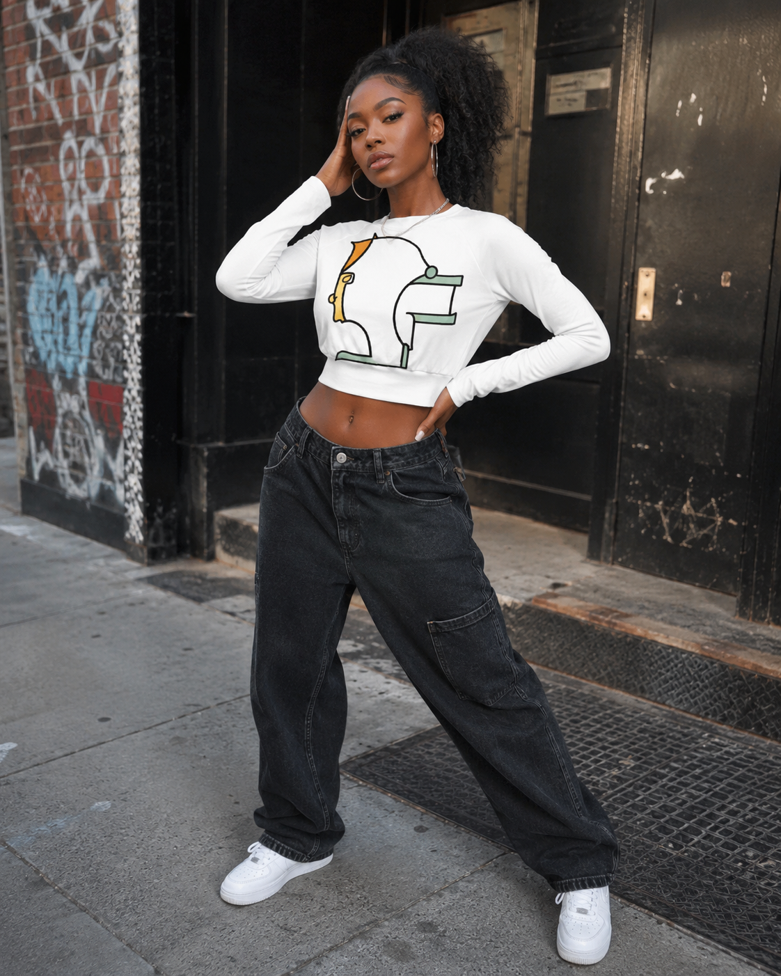 auroncoow60-Side Signal Crop Top