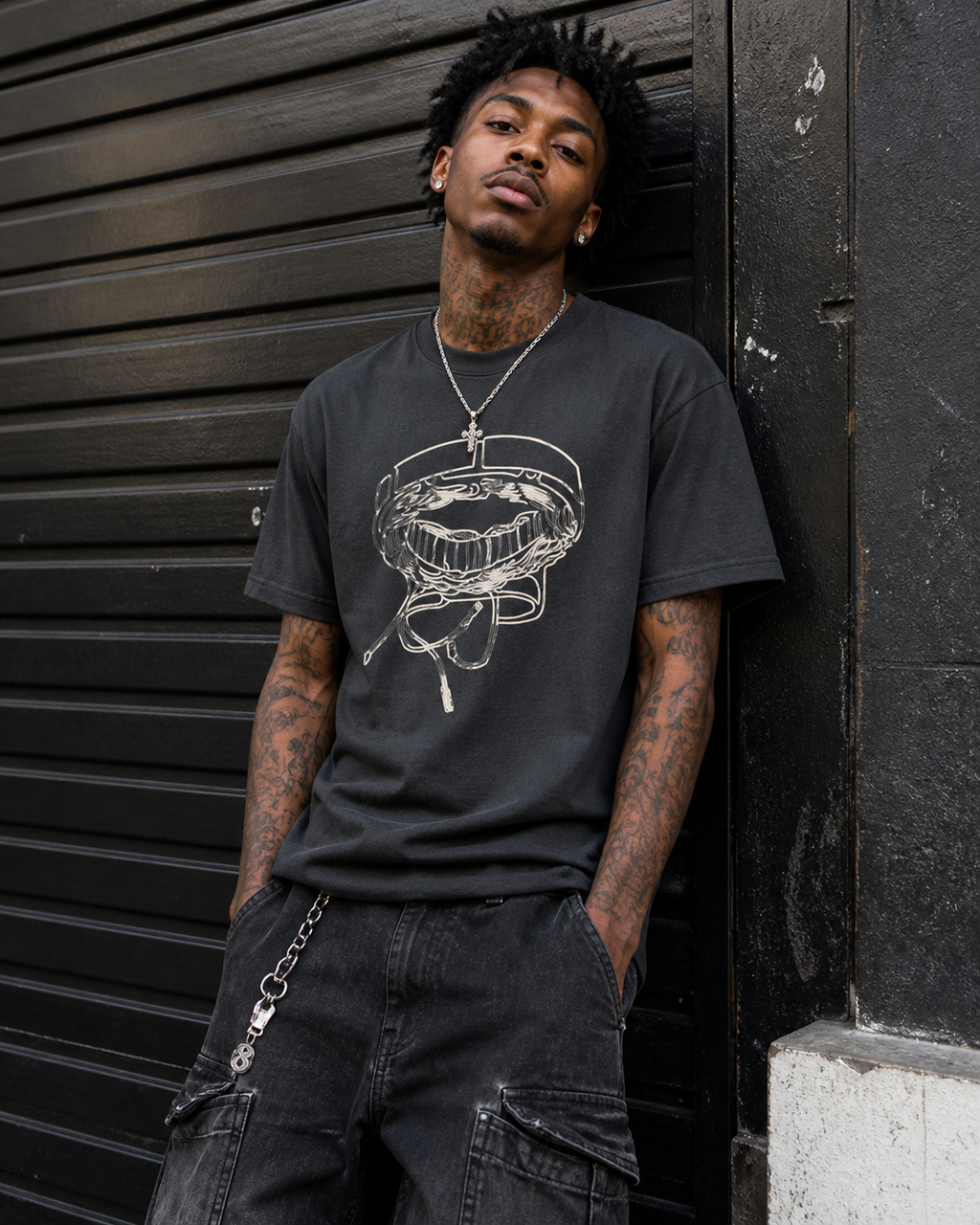 auroncoow60-Cyber Grin Platium VR Graphic Tee
