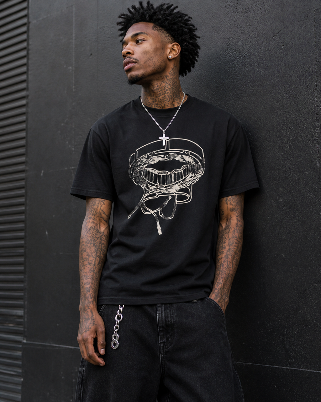 auroncoow60-Cyber Grin Platium VR Graphic Tee