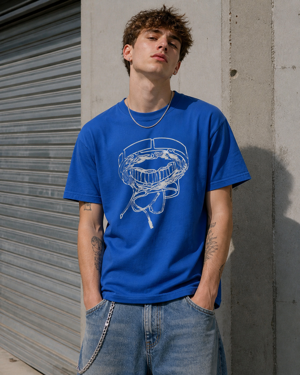 auroncoow60-Cyber Grin Platium VR Graphic Tee