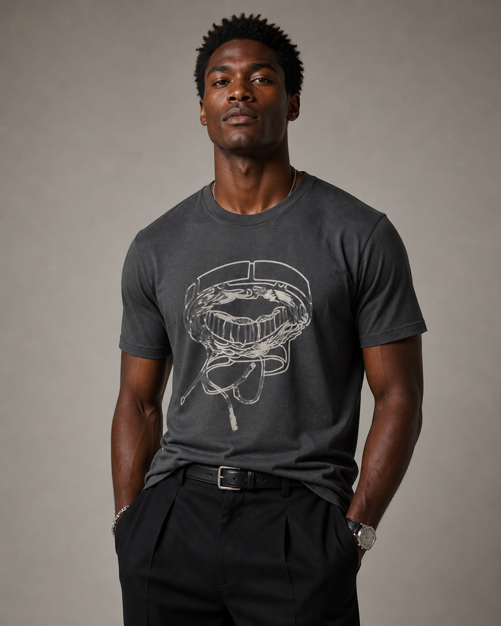 auroncoow60-Cyber Grin Platium VR Graphic Tee