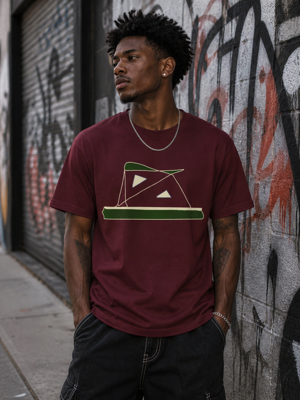 auroncoow60-Geometric Sail Tee