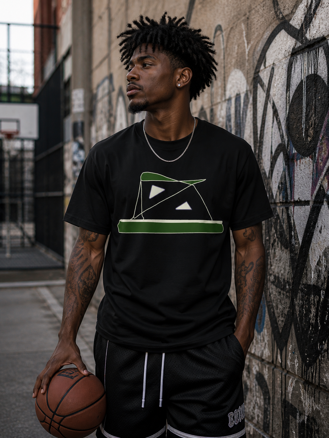 auroncoow60-Geometric Sail Tee