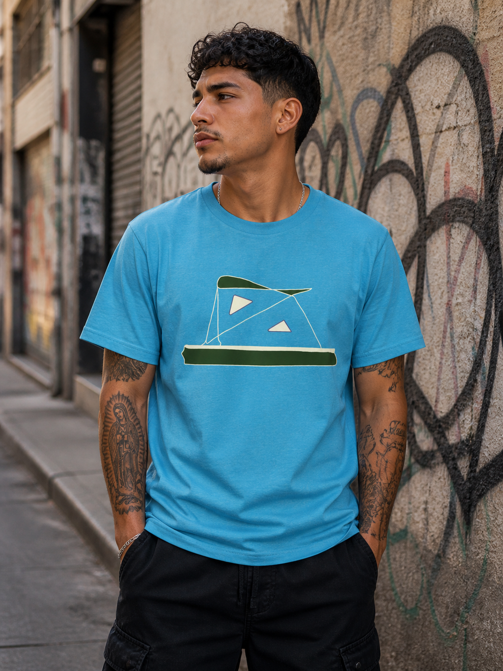 auroncoow60-Geometric Sail Tee
