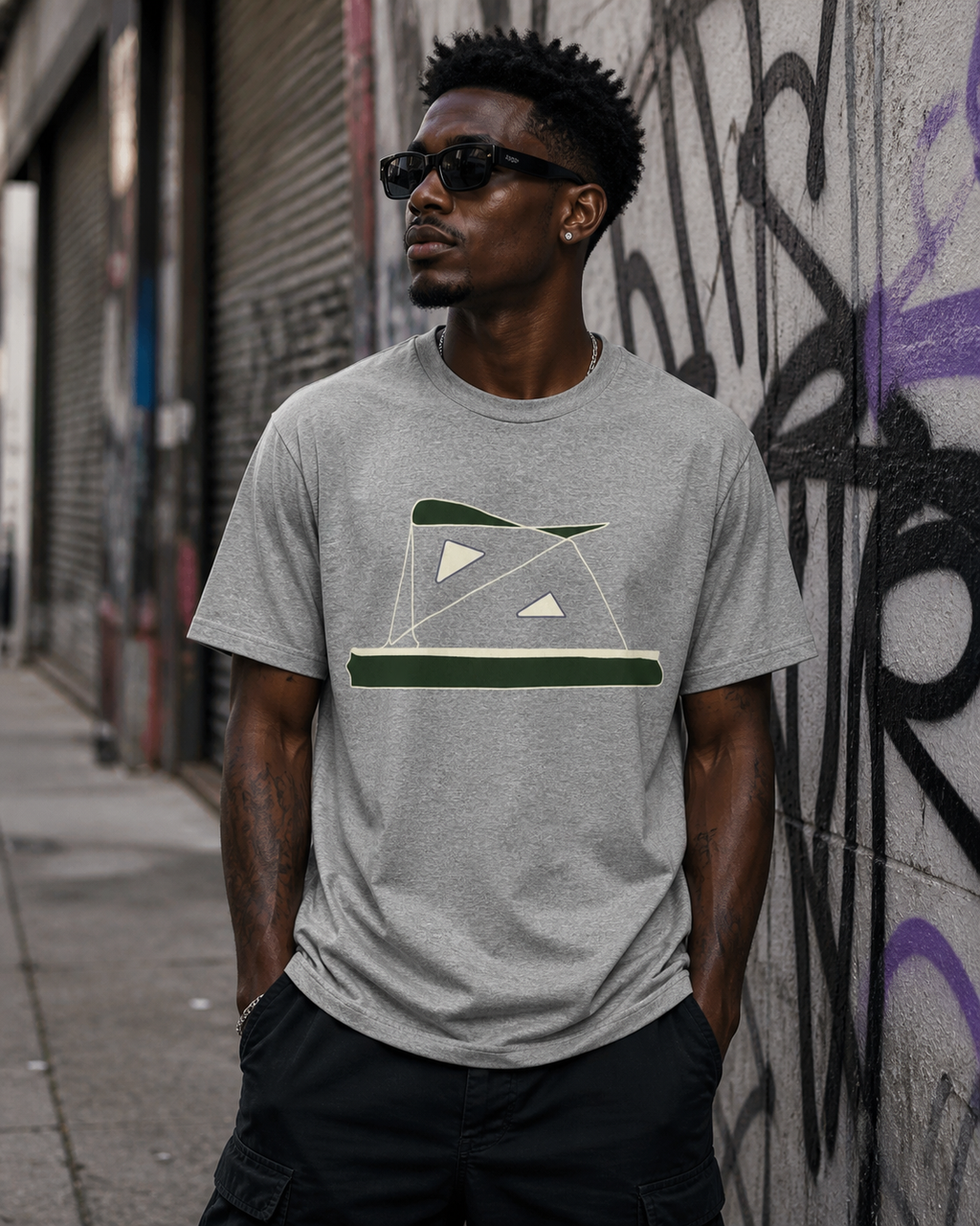 auroncoow60-Geometric Sail Tee